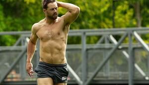 NEW aussieBum Mens Joey High-Performance Cotton Sports Short Charcoal Medium